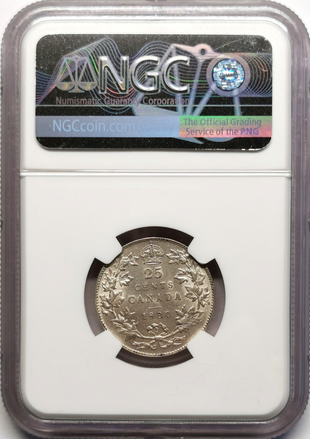 凡希社世界钱币微拍第二百二十五期 1930加拿大乔五25分银币NGC-MS62