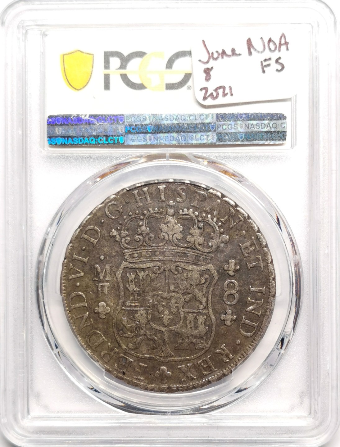 凡希社世界钱币微拍第二百二十五期 1752MO墨西哥地球双柱PCGS-XF45