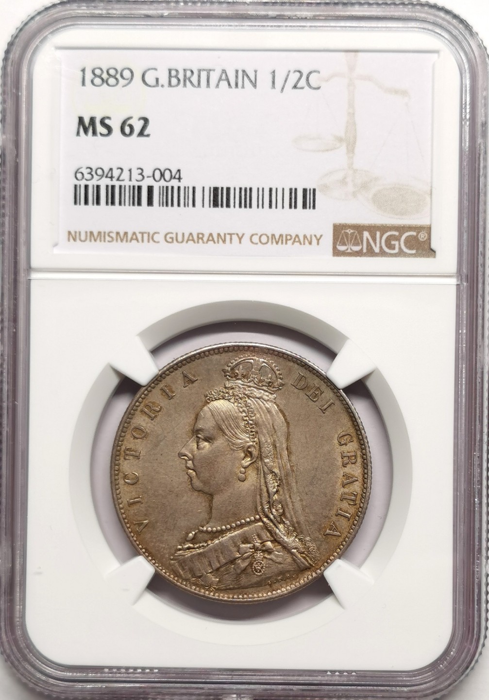 凡希社世界钱币微拍第二百二十五期 1889英国老维高冠半克朗NGC-MS62