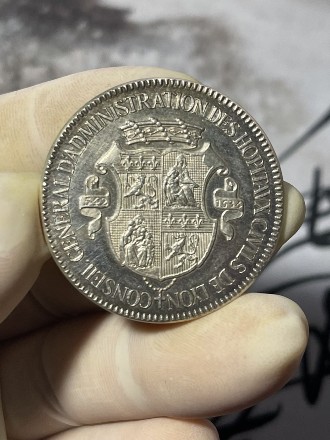 第七场，法国艺术章牌代币拍卖（实时专场） 法国里昂医院建院800周年纪念银章