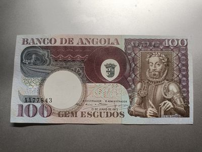 【专场20221230】热的不能再热了第IV期——热带国家纸币专场 - 【拍品002】葡属安哥拉1973版100埃斯库多全新UNC-