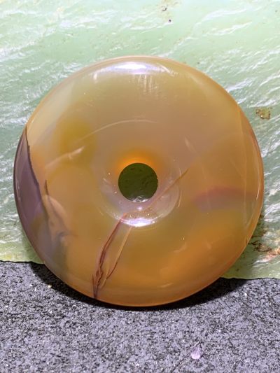 精美高玉化巴西玛瑙平安扣一个 - 精美高玉化巴西玛瑙平安扣一个