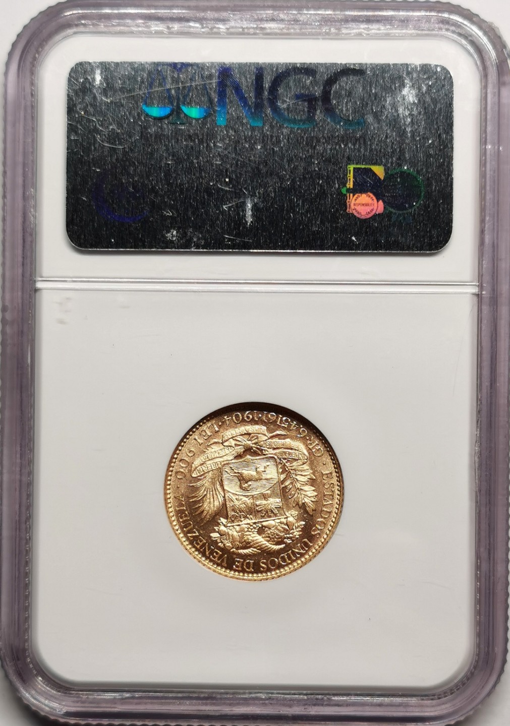 凡希社世界钱币微拍第二百二十五期 1904委内瑞拉20巴尔博金币NGC-AU58