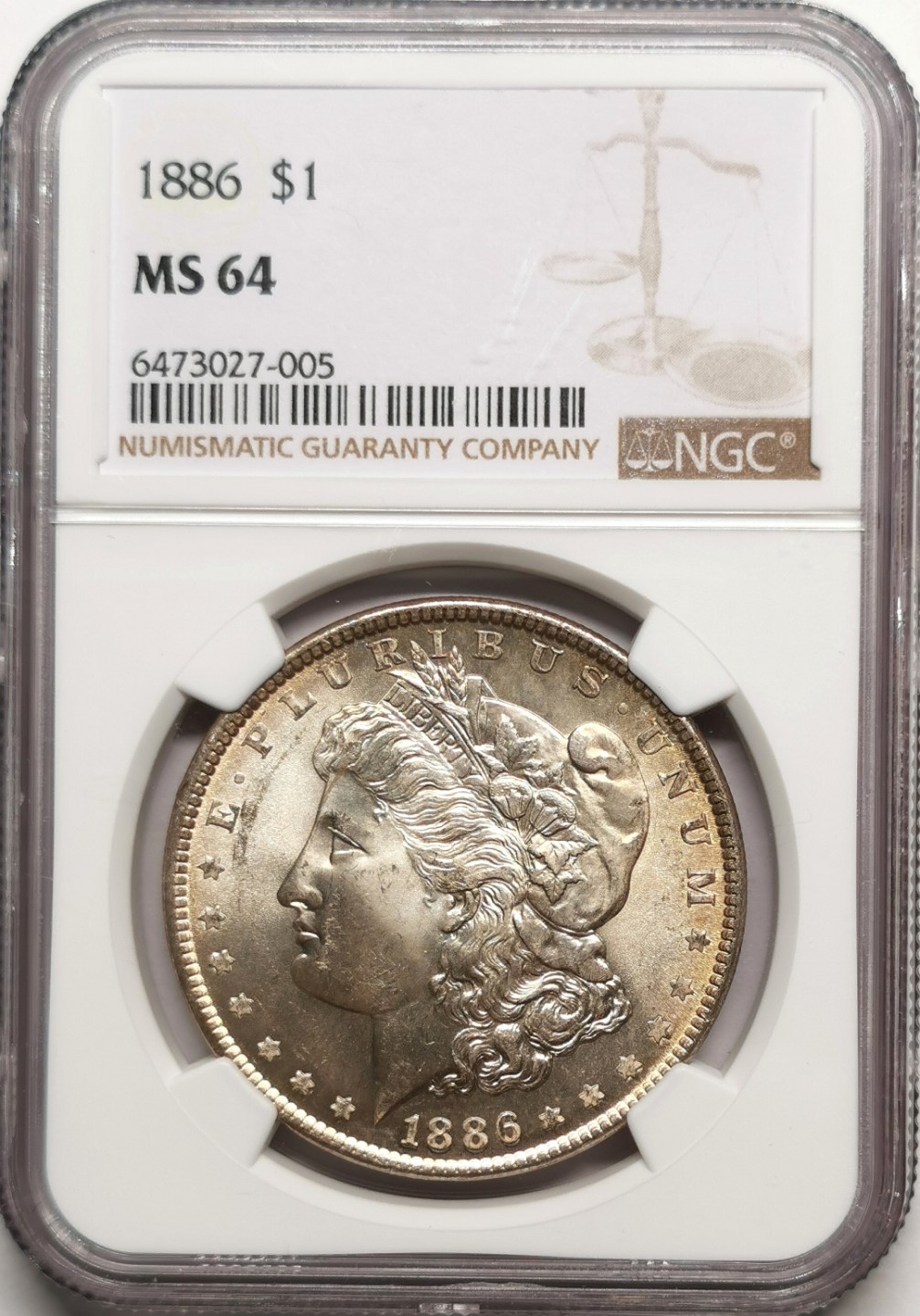 凡希社世界钱币微拍第二百二十五期 1886美国摩根壹元NGC-MS64