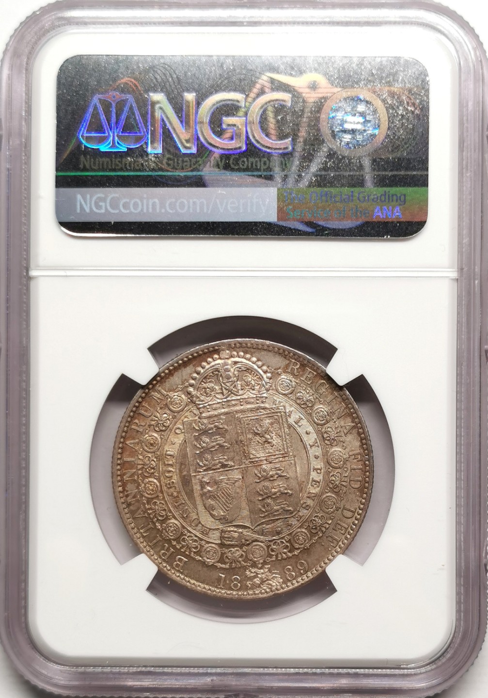 凡希社世界钱币微拍第二百二十五期 1889英国老维高冠半克朗NGC-MS62
