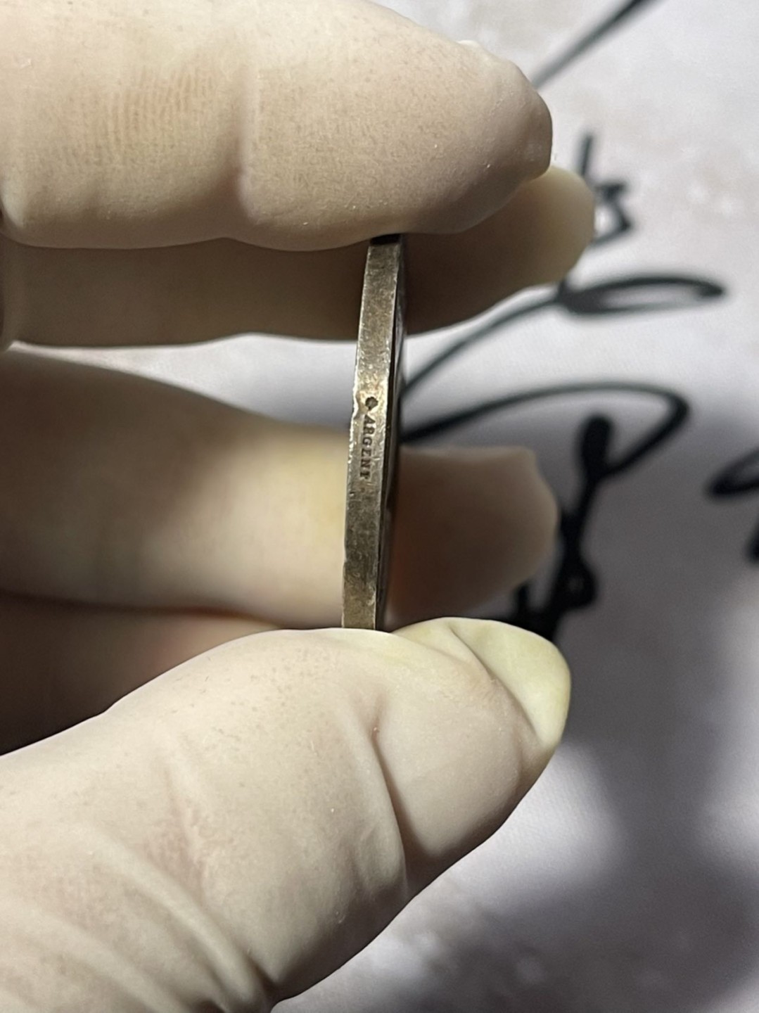 第七场，法国艺术章牌代币拍卖（实时专场） 法国结婚银章（五彩转光好品～）