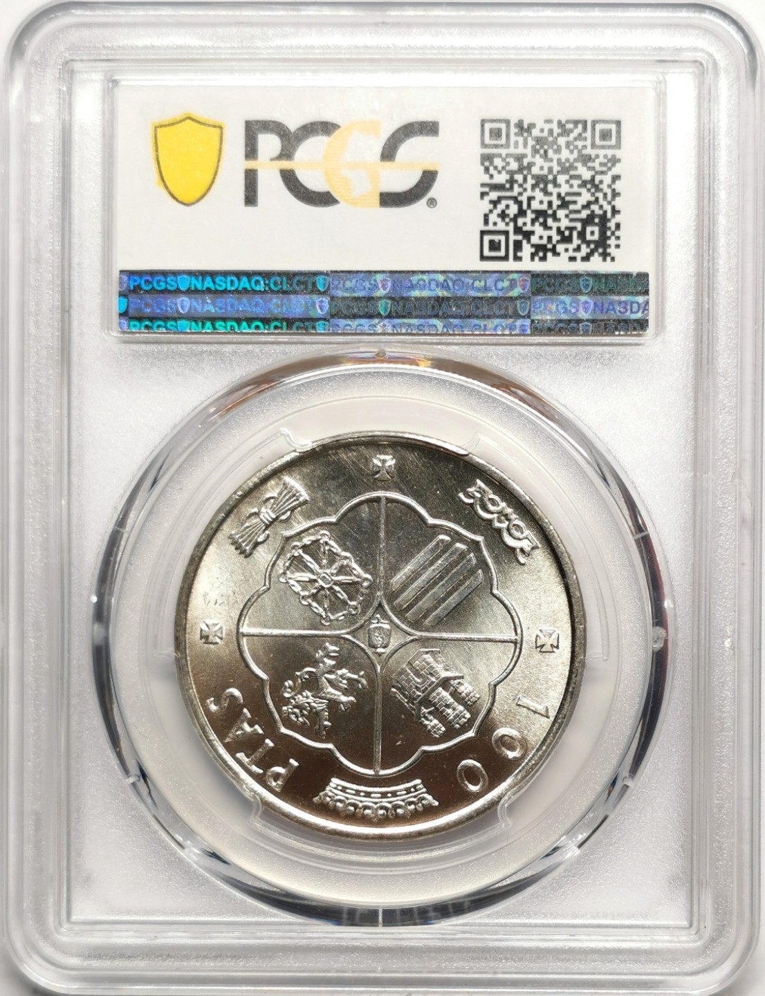 凡希社世界钱币微拍第二百二十五期 1966西班牙佛朗哥100P银币PCGS-MS65