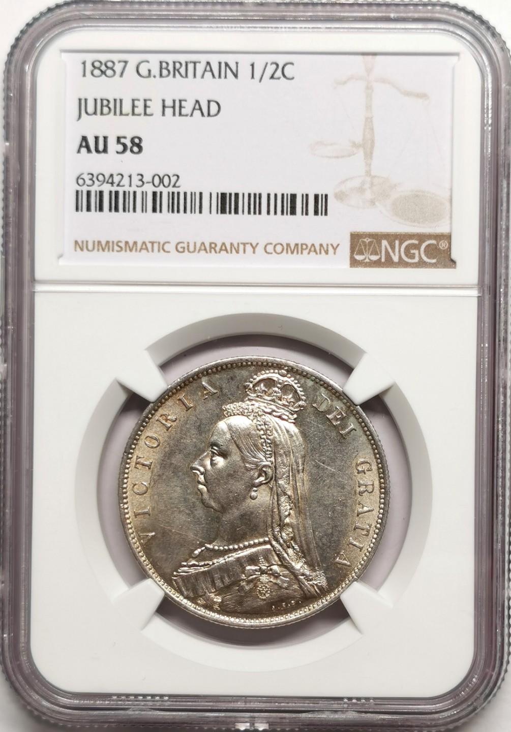 凡希社世界钱币微拍第二百二十五期 1887英国老维高冠半克朗NGC-AU58