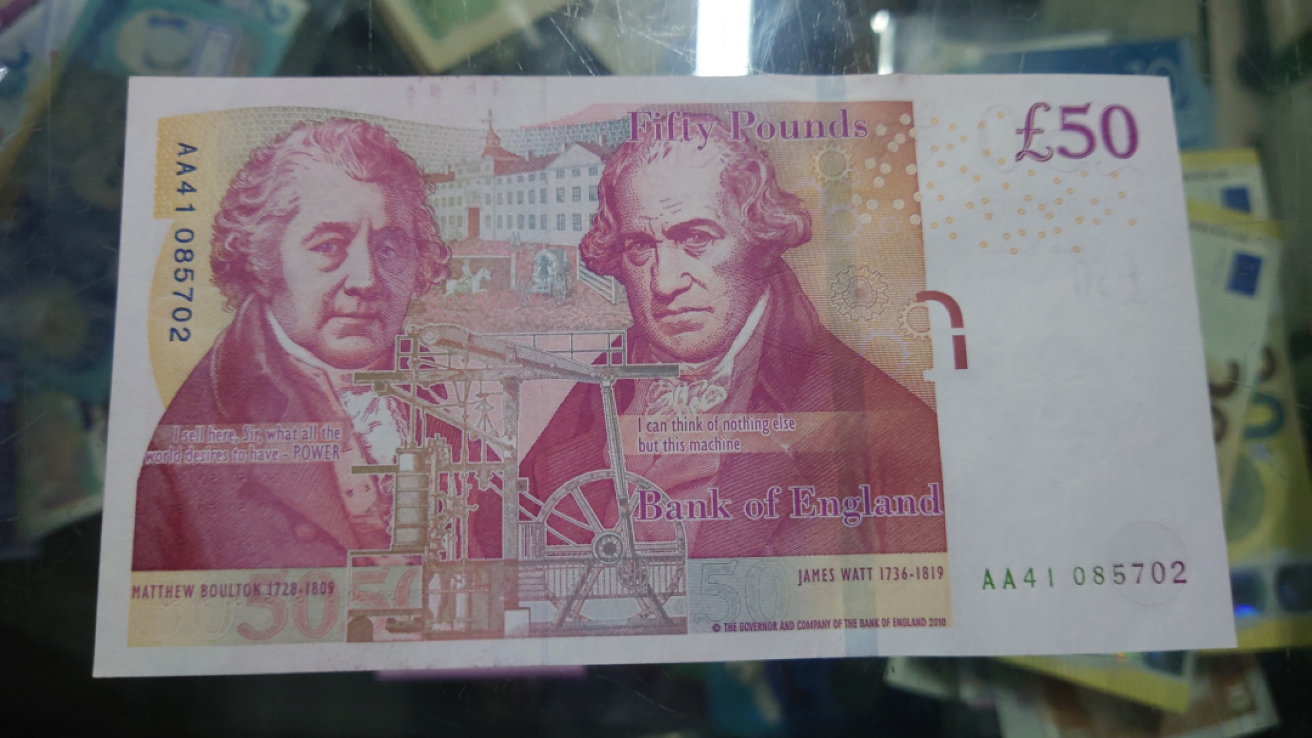 【世界钱币收藏】精选微拍第55期 暨2023年第二期 绝品裸钞全部低价起拍  2010年英国F序列50镑 AA冠 全新绝品