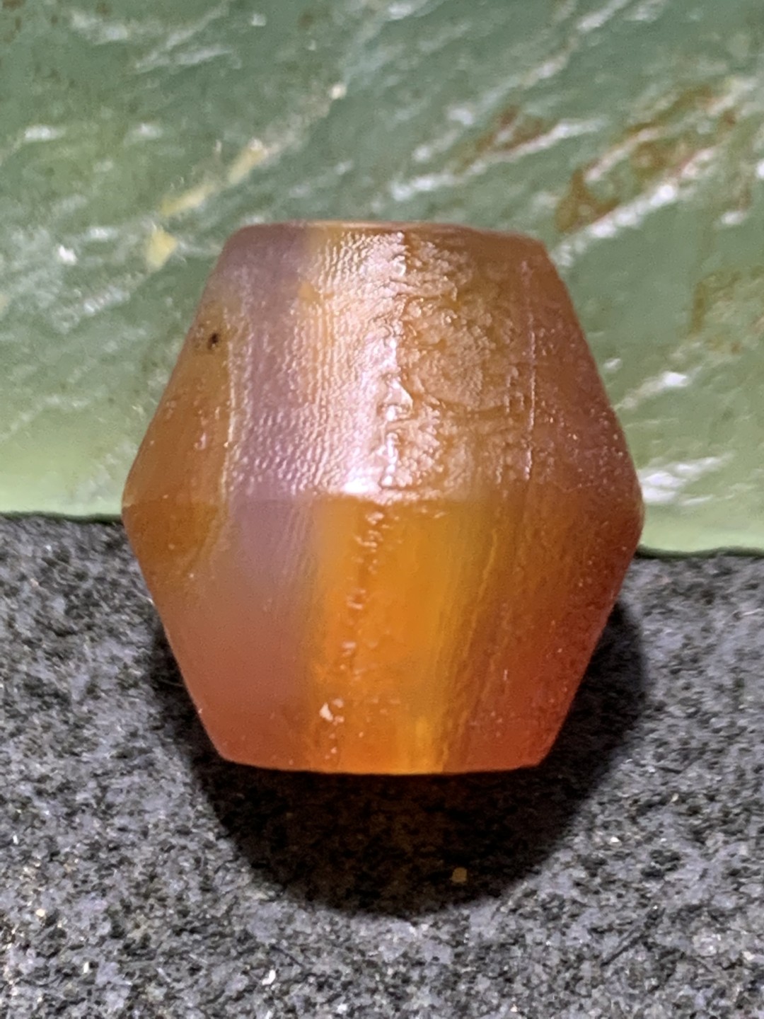 精美天眼纹高玉化风化纹玛瑙碟珠一颗，