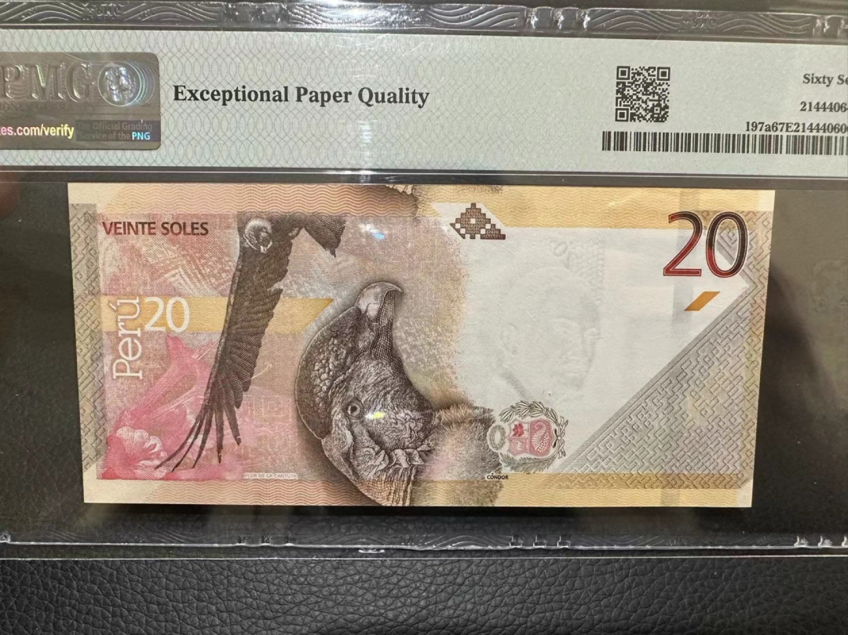 《外钞收藏家》第二百二十八期 2019年秘鲁20 AA冠 PMG67 无47