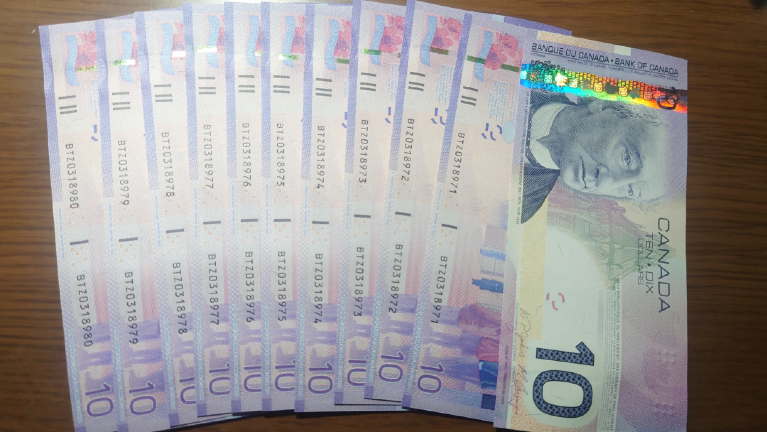 【世界钱币收藏】精选微拍第55期 暨2023年第二期 绝品裸钞全部低价起拍  2008年加拿大旅版10元 全新刀拆绝品 全程无4标准十连号