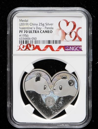 NGC铜章.银元.纸钞等综合拍卖 - 2019年情人节25克纯银章.NGC PF70