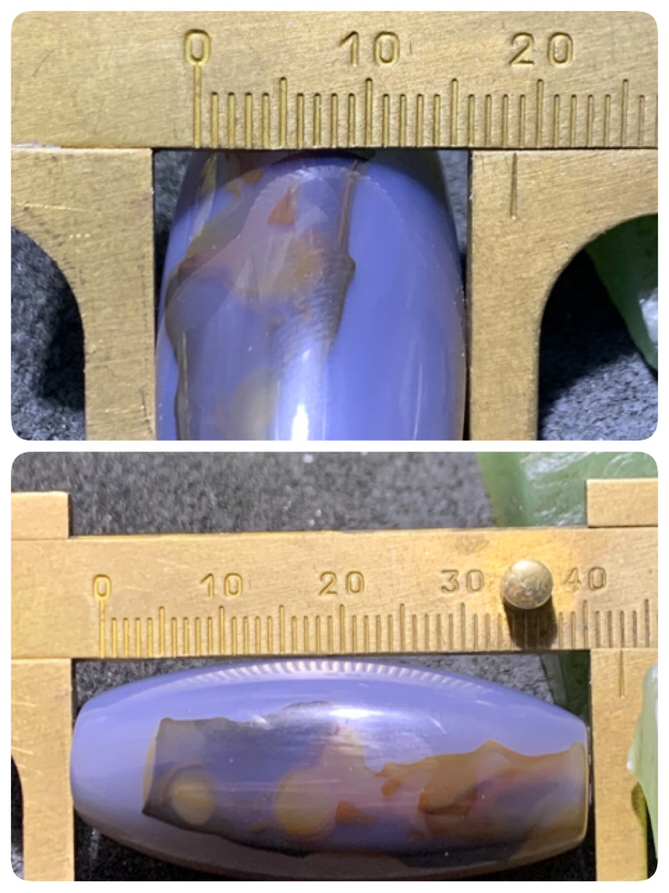精美高玉化天眼巴西玛瑙随形桶珠一个，
