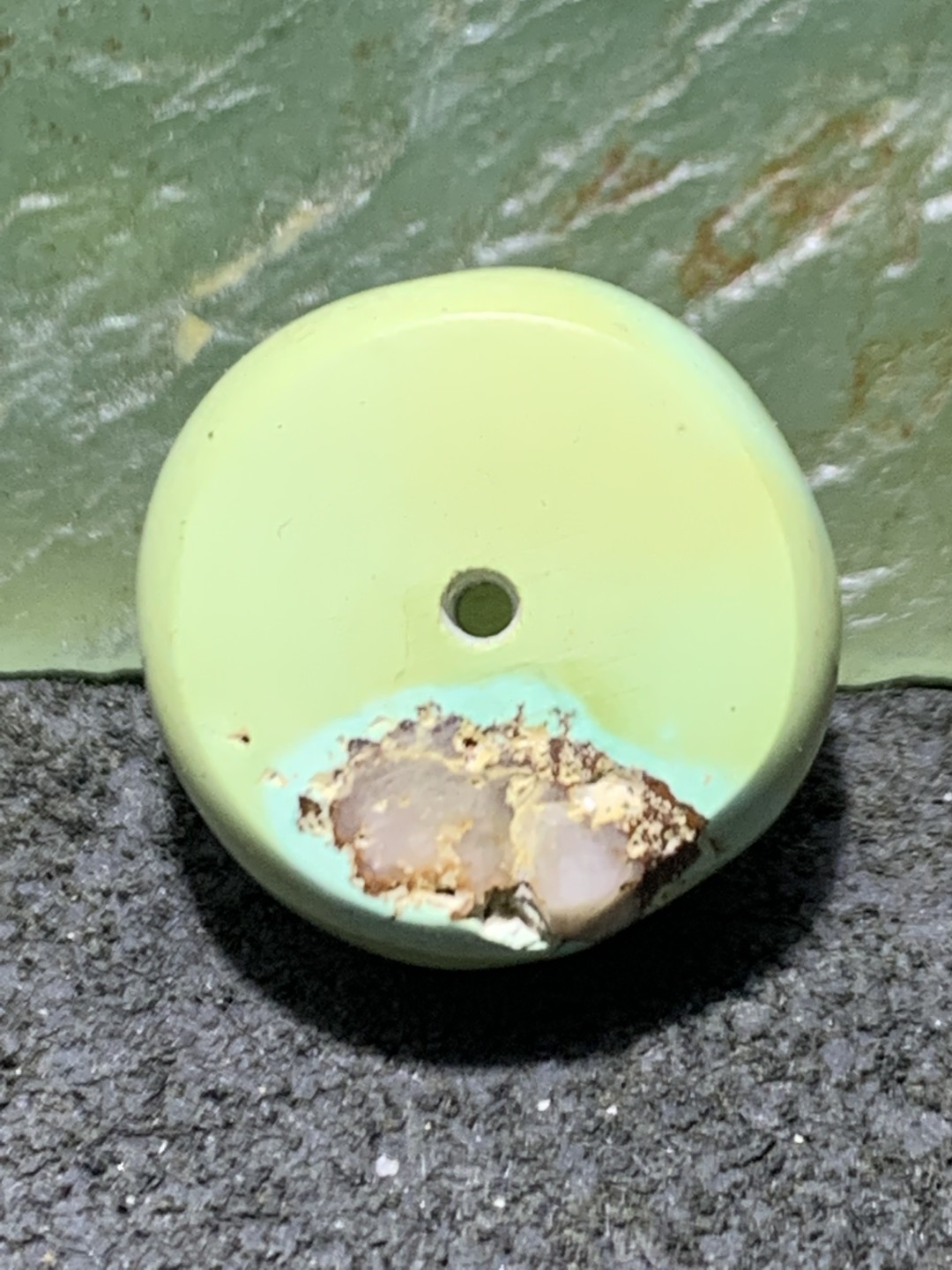 十堰俏色网花松石平安扣一颗