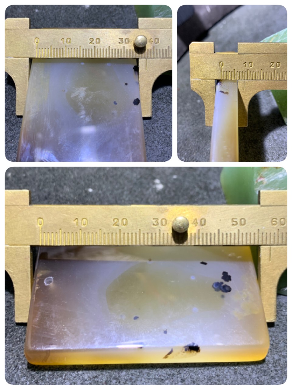 精美高玉化马达加斯加海洋玉髓俏色水墨点牌子一个！