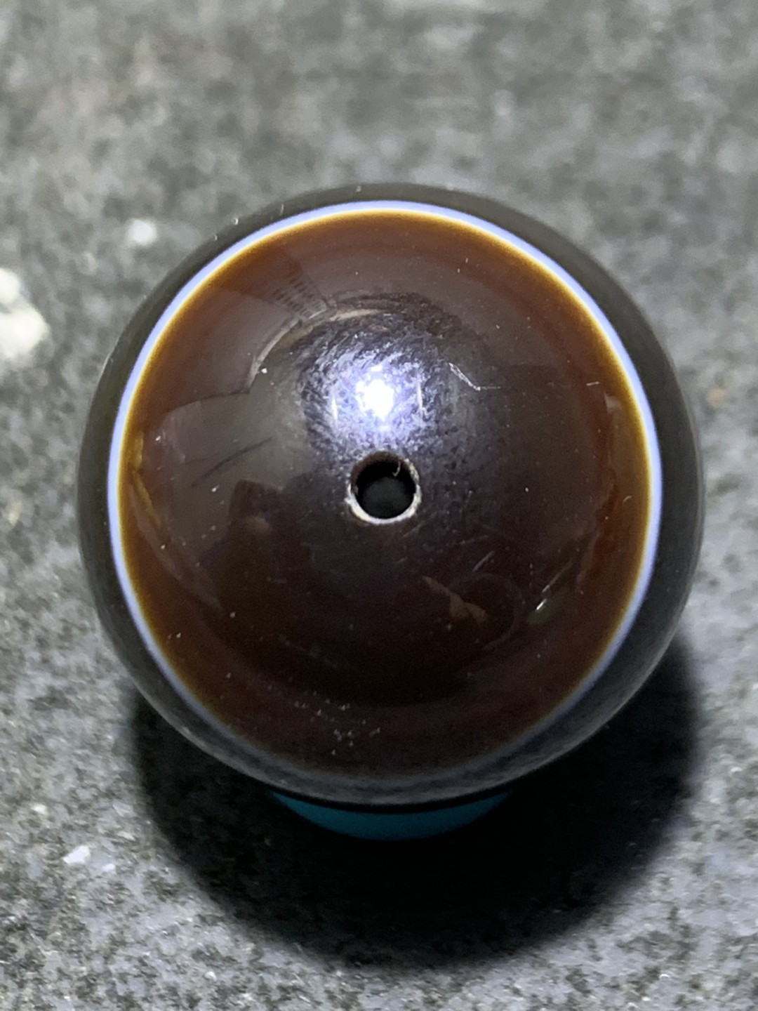 精美高玉化三线缠丝玛瑙2.0圆珠一颗，