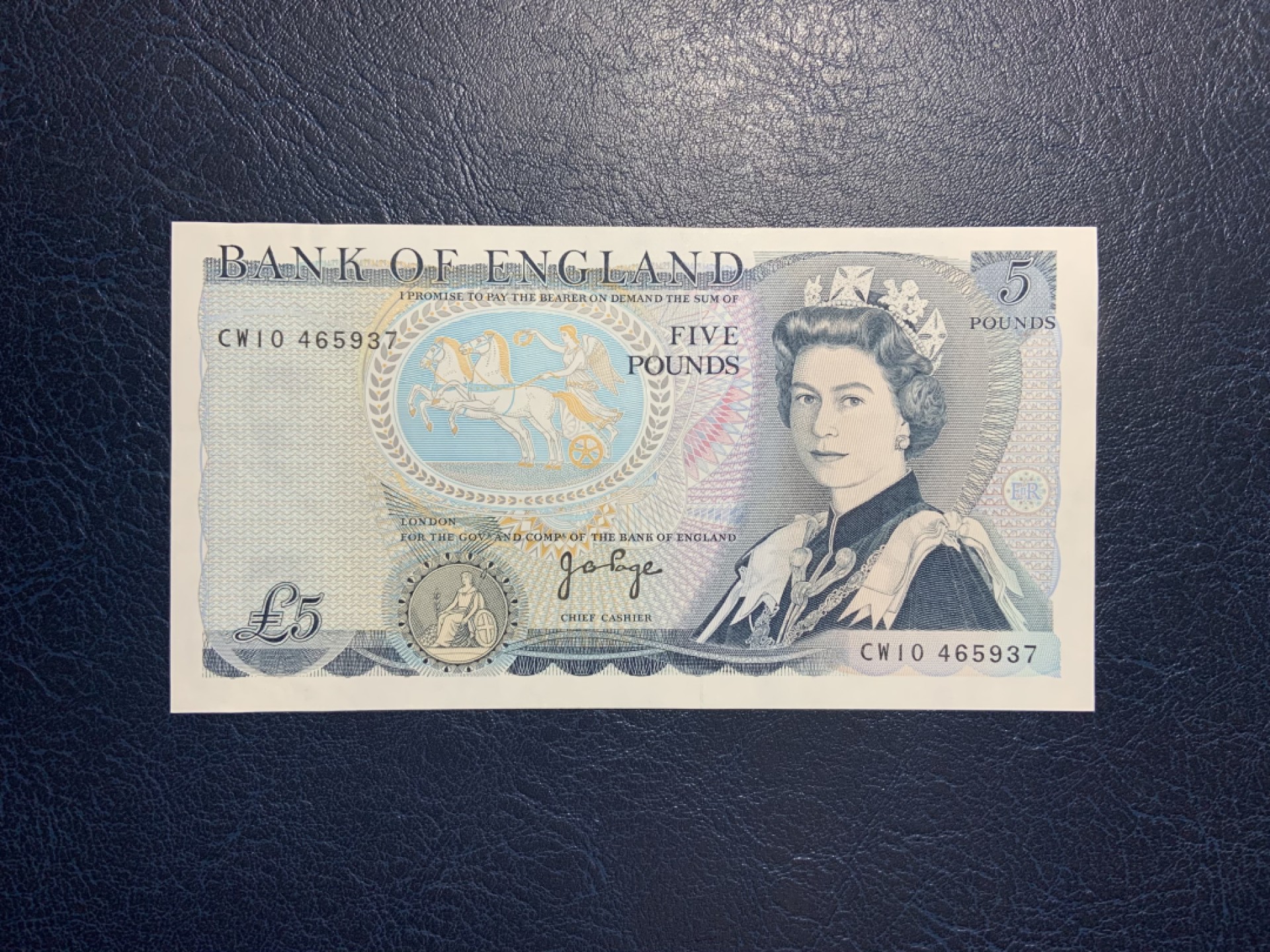 收藏联盟Quantum Auction 第222期拍卖 英国1970-80年5镑 品相UNC- 威灵顿公爵