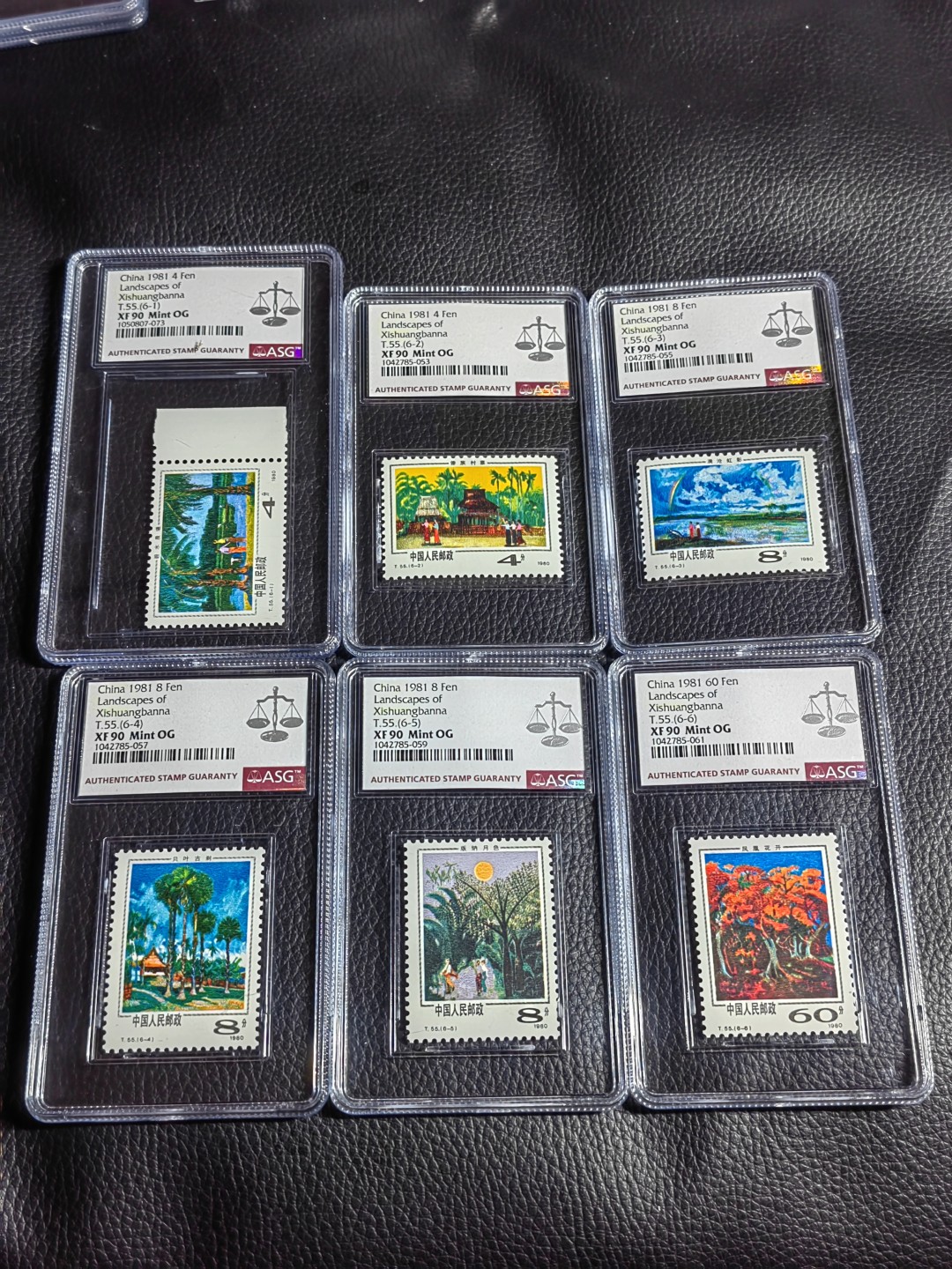 洪涛臻品批发群  精选邮票限时拍卖第一百四十九期 T55西双版纳新全  ASG90分，最严格时期出分，经典热门风景套票，同分仅此一套，喜欢不要错过！！
