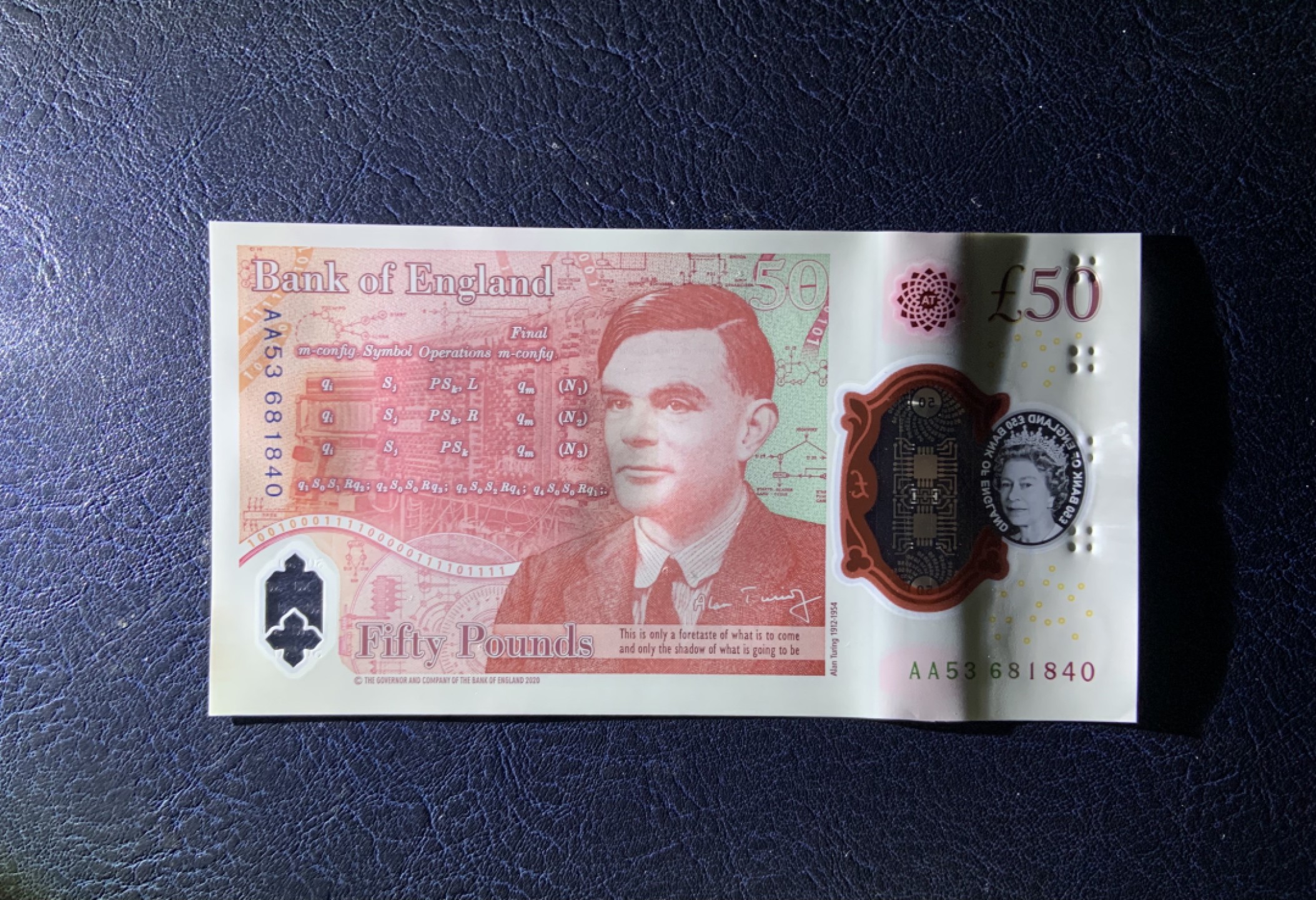 收藏联盟Quantum Auction 第223期拍卖 英国2020年50镑 品相全新UNC  AA冠 计算机学家图灵