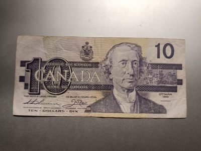 【专场20230102】新年大乱炖！——世界混合纸币专场 - 【拍品003】加拿大1989年10元鸟版流通品相无4