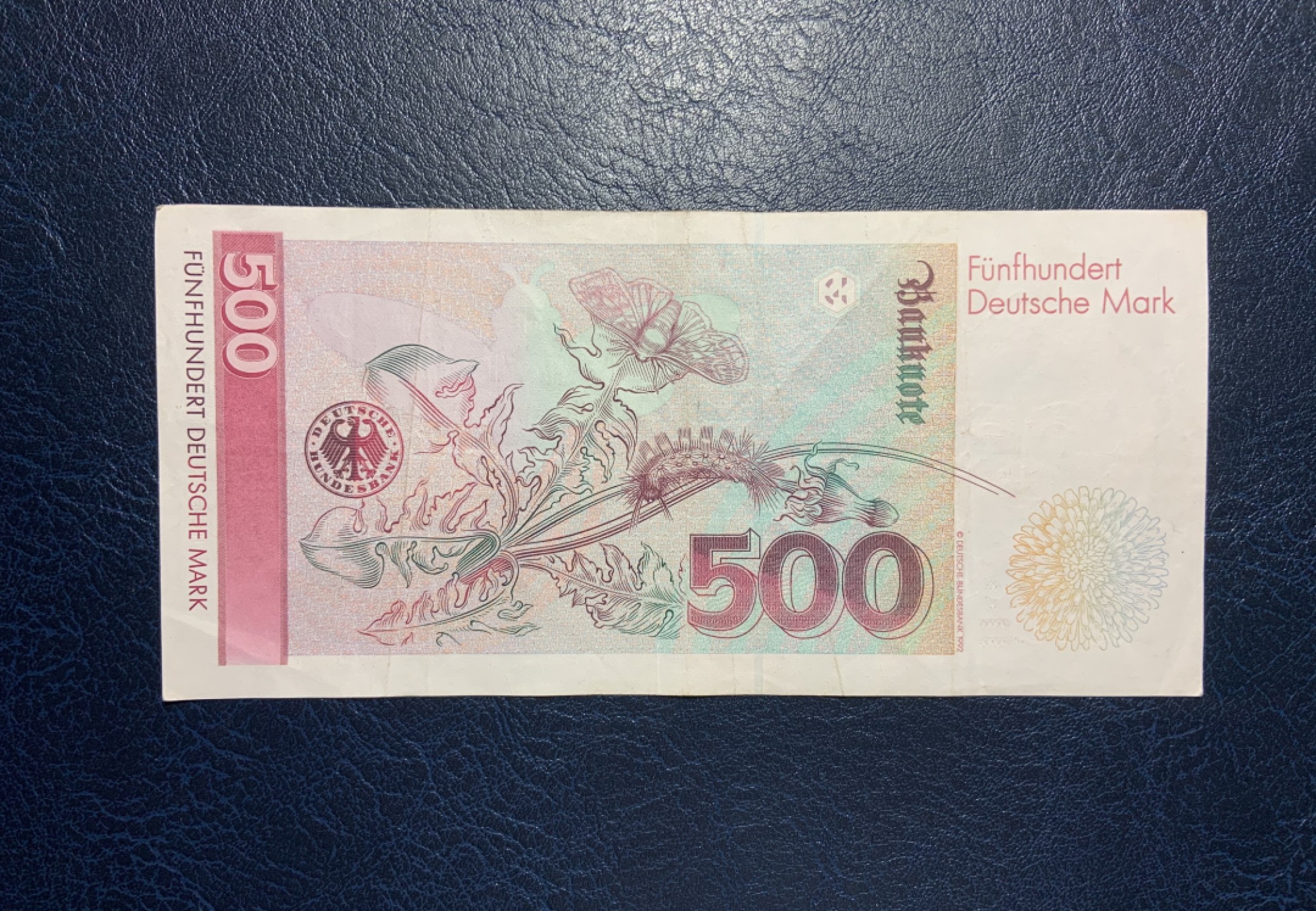 收藏联盟Quantum Auction 第223期拍卖 德国联邦1991年500马克 品相如图 AA冠 昆虫学家，绘画家梅里安