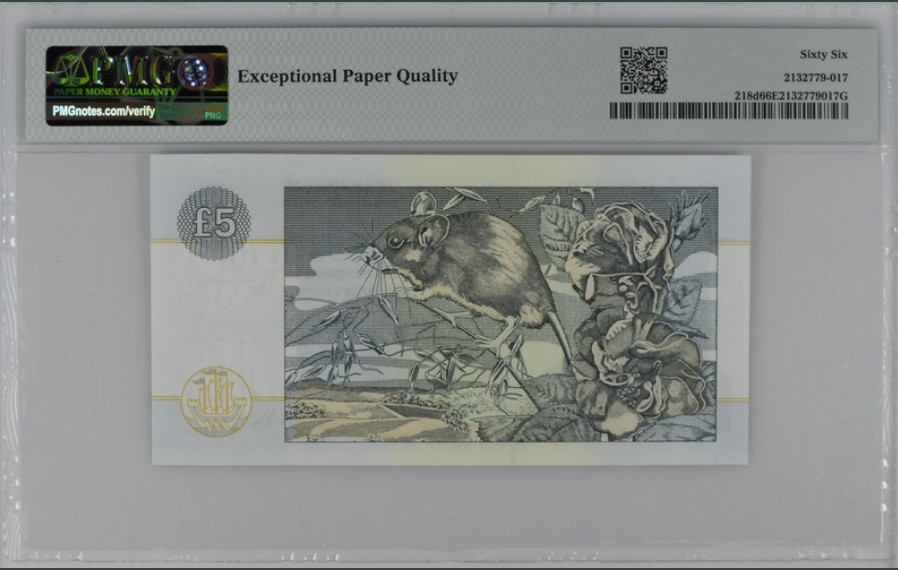 收藏联盟Quantum Auction 第223期拍卖 苏格兰克莱斯戴尔银行2002年5镑 PMG66
