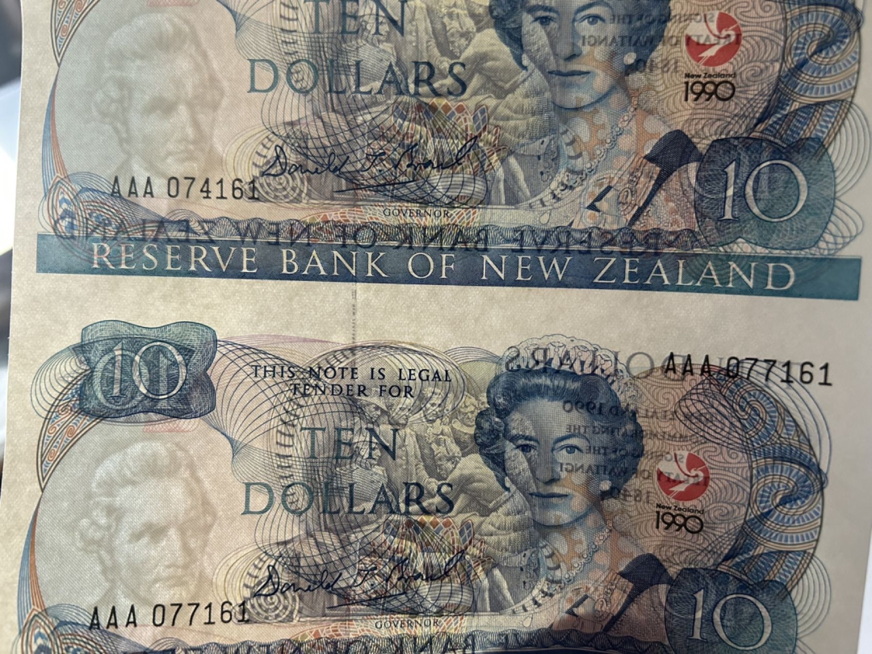 收藏联盟Quantum Auction 第223期拍卖 新西兰1990年10元纪念钞两连体 品相全新UNC AAA冠 