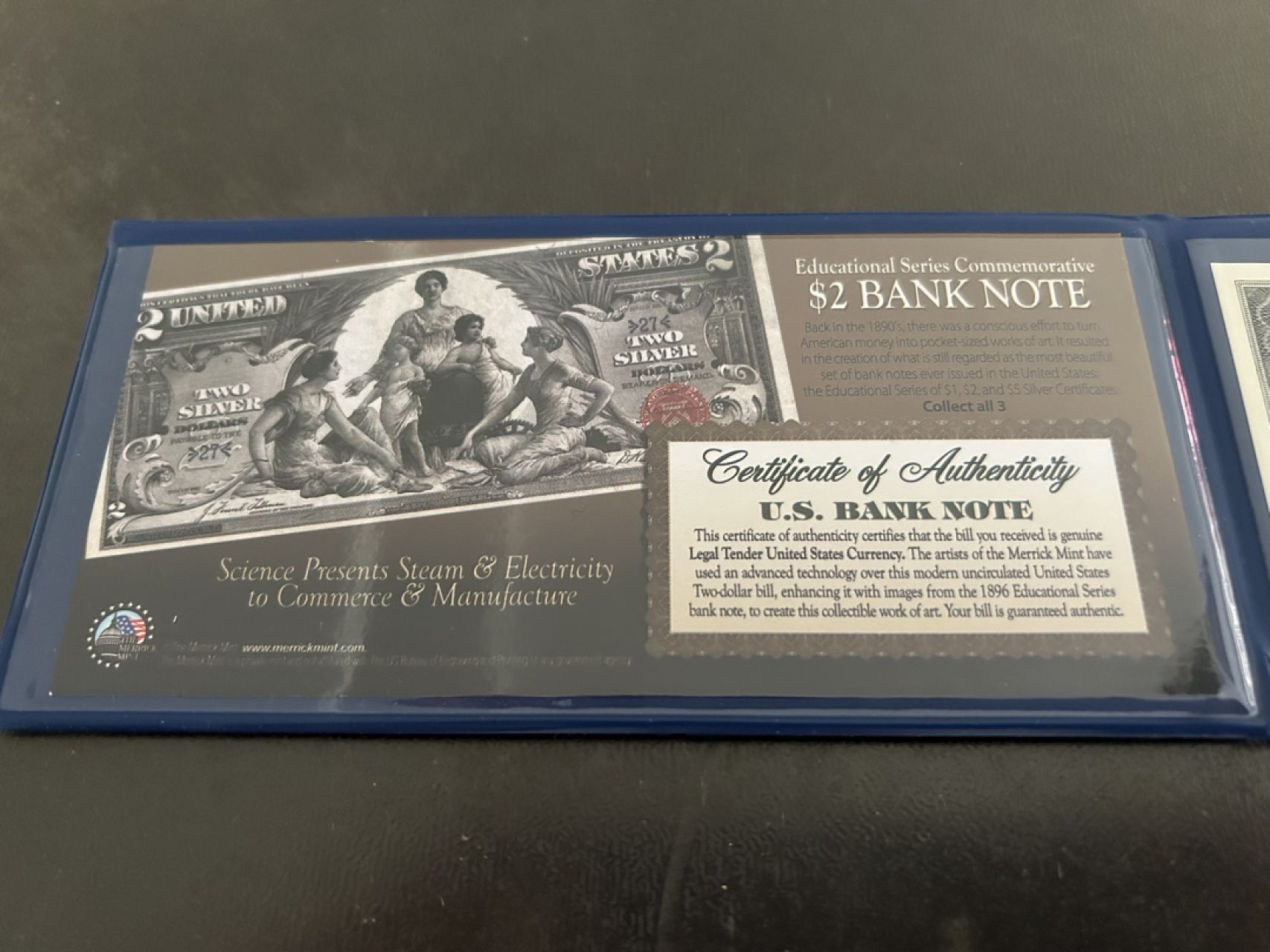 收藏联盟Quantum Auction 第223期拍卖 美国小头美元复刻教育券2元 品相UNC 带原装封套