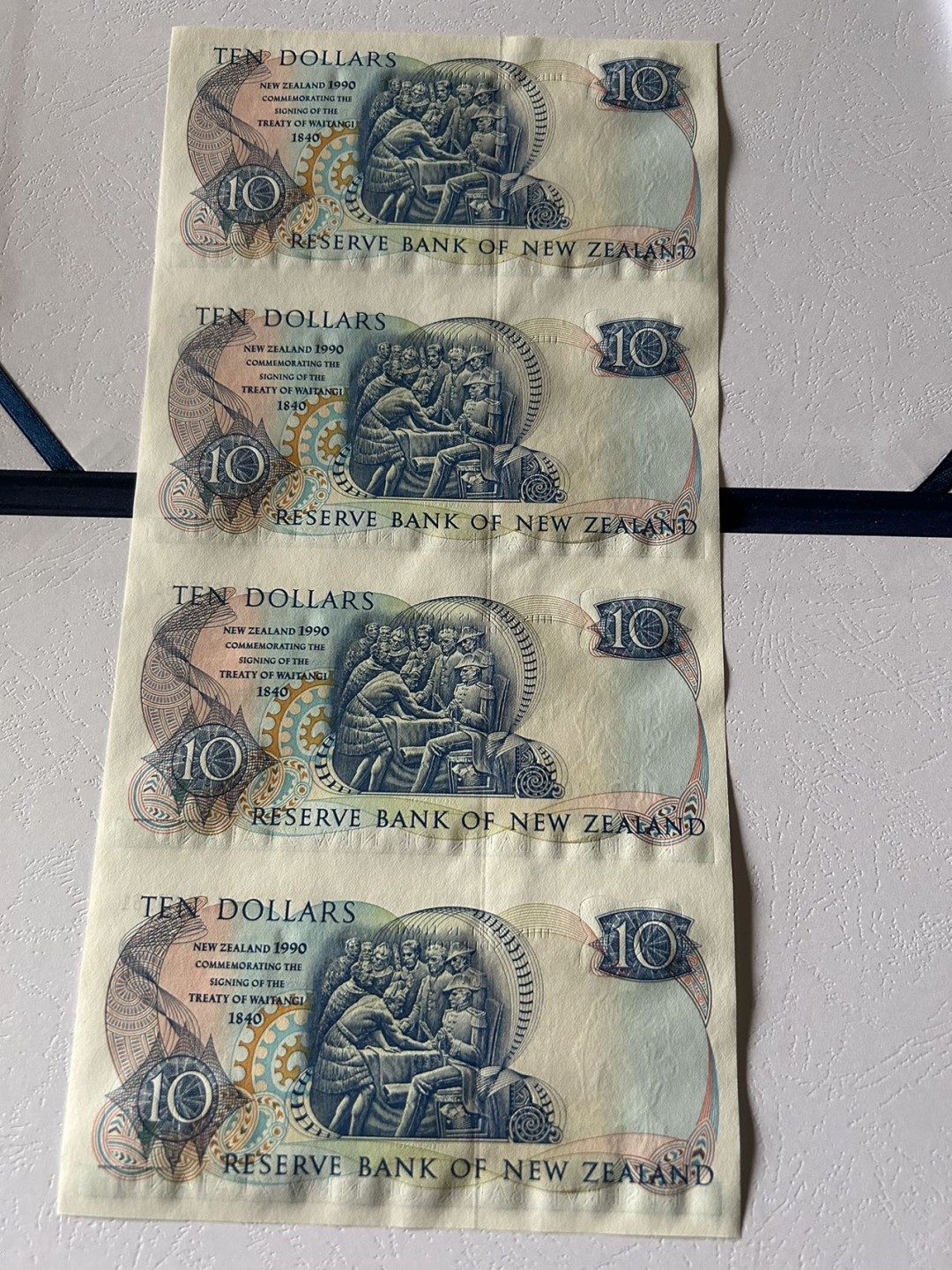 收藏联盟Quantum Auction 第223期拍卖 新西兰1990年10元纪念钞四连体 品相全新UNC AAA冠 