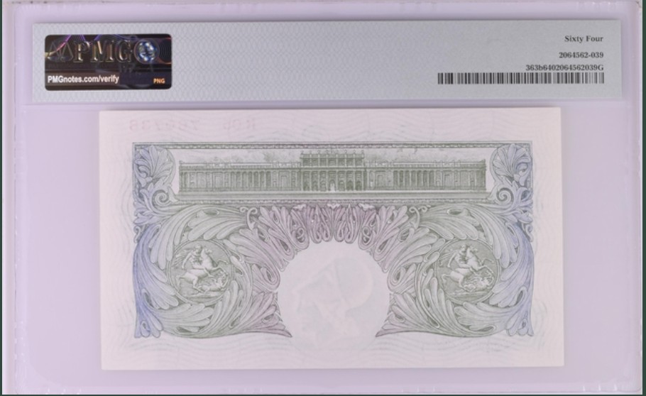 收藏联盟Quantum Auction 第223期拍卖 英国1929-34年1镑 PMG64 号码无4 早期年份