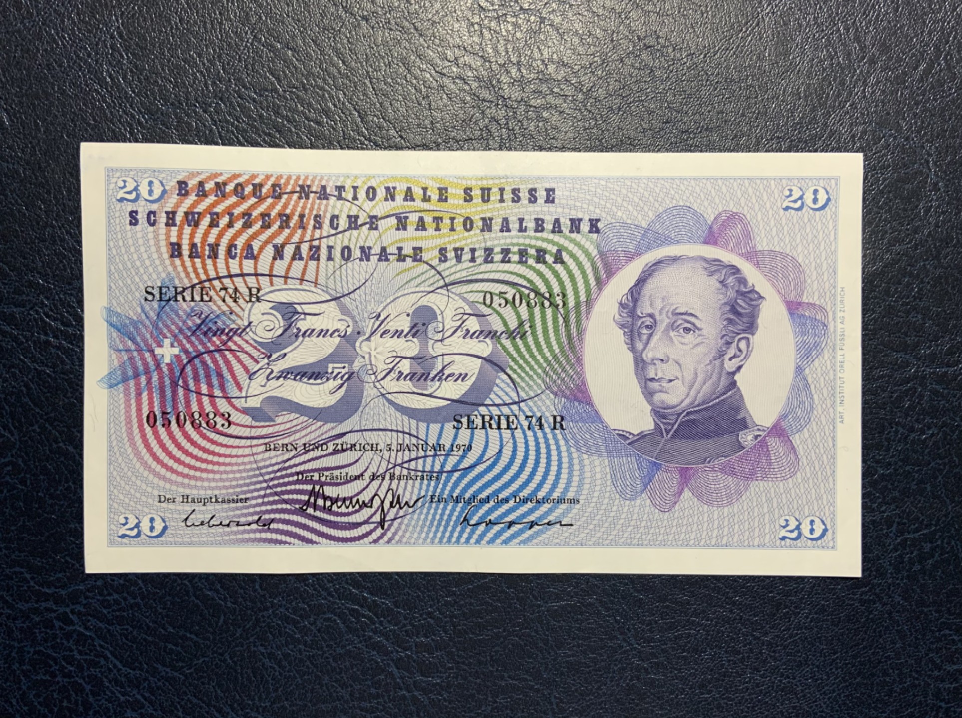 收藏联盟Quantum Auction 第222期拍卖 瑞士1970年20法郎 品相UNC-