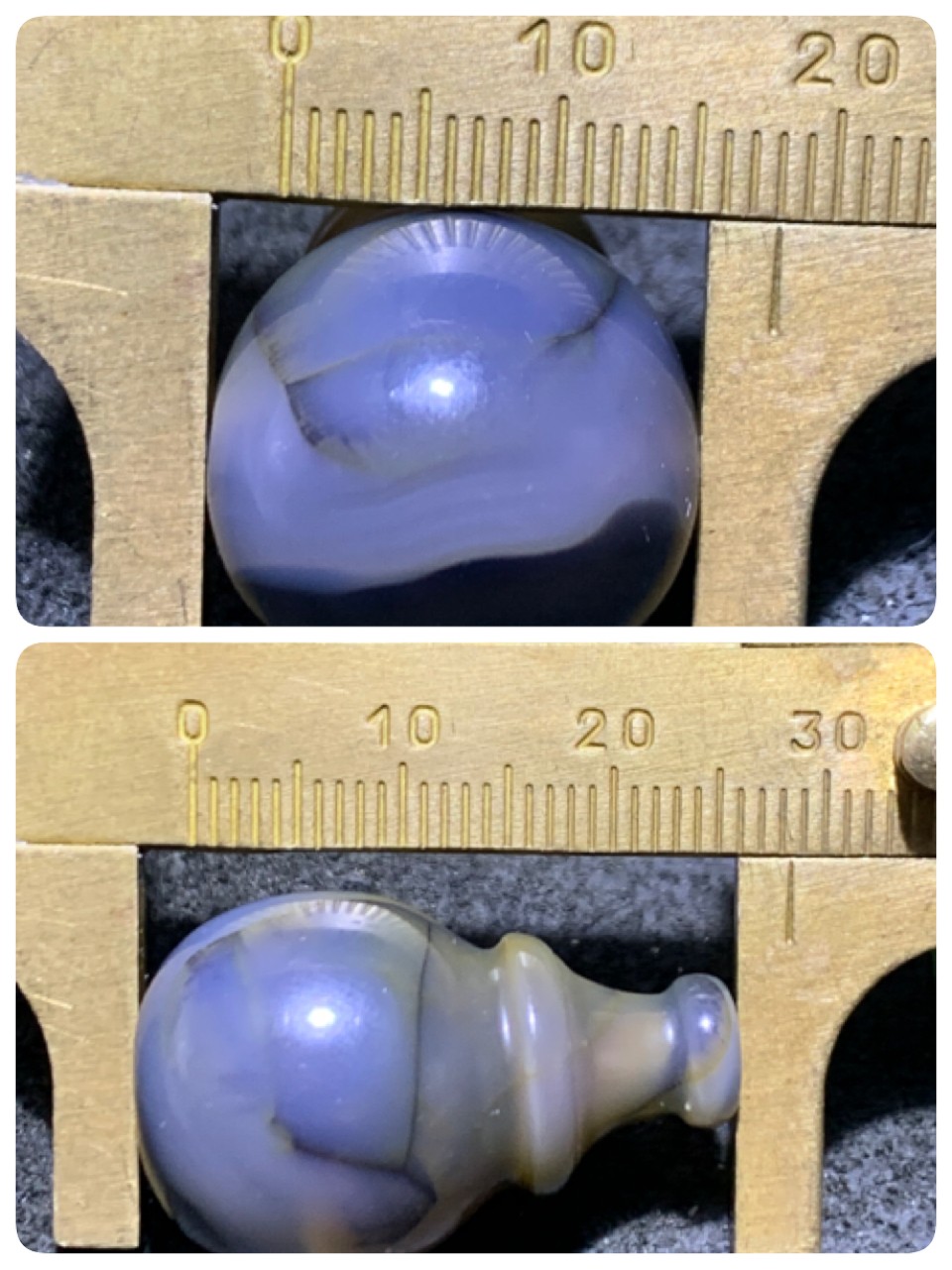 精美龟裂纹九眼页岩一体佛头三通一颗！