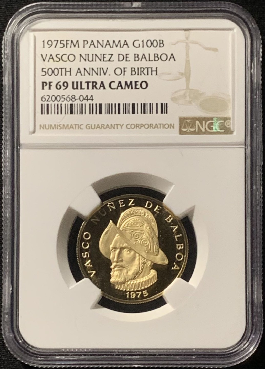紫瑗钱币——第291期拍卖 巴拿马 1975年 巴尔博亚诞辰500周年 100巴波亚 金币 NGC PR69 UC