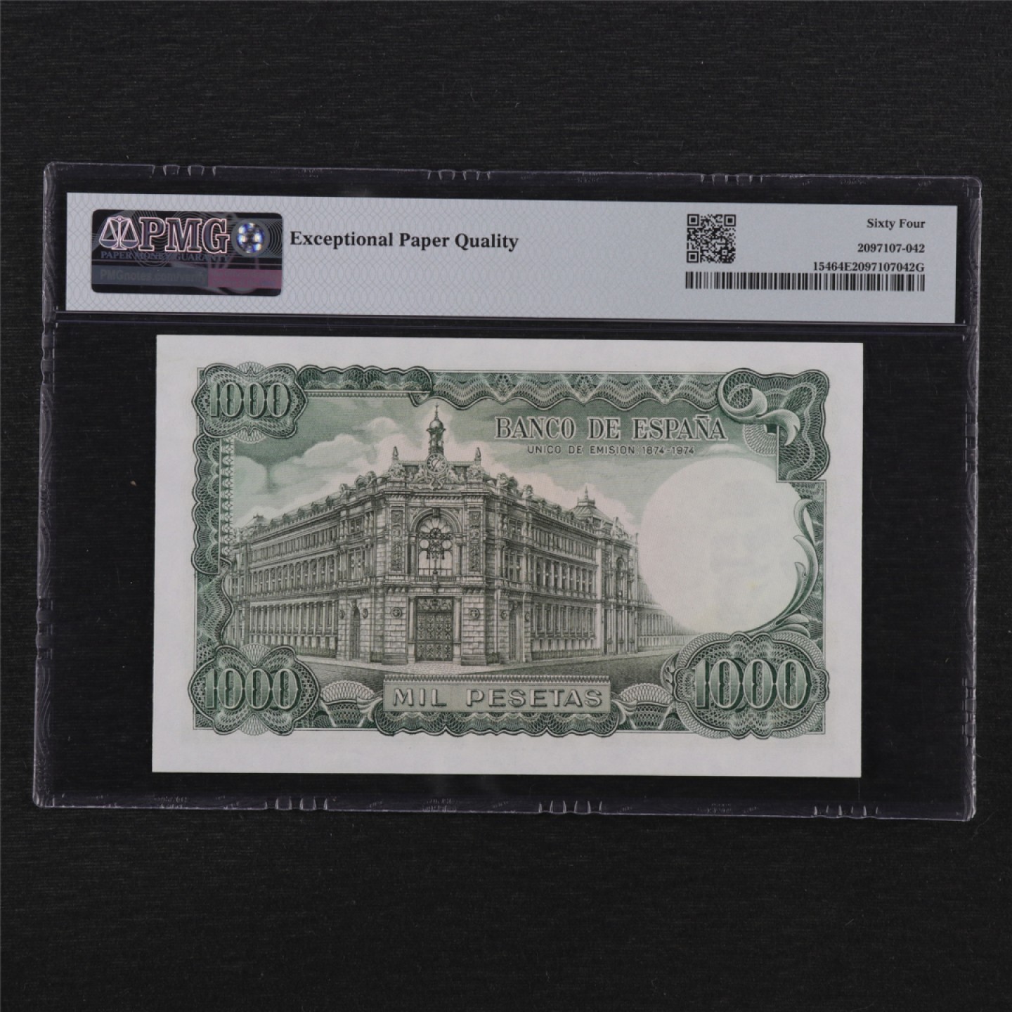 【亘邦集藏】第145期拍卖 1971年 西班牙1000比塞塔 PMG 64EPQ 8751375