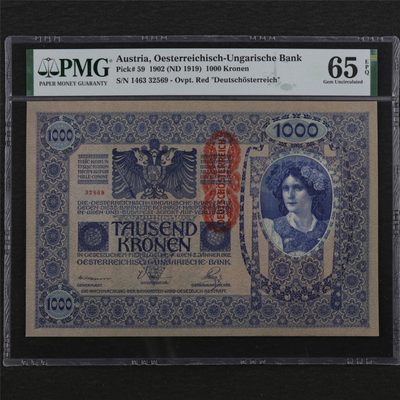 【亘邦集藏】第145期拍卖 - 1902年 奥匈帝国1000Kronen PMG 65EPQ 1463 32569