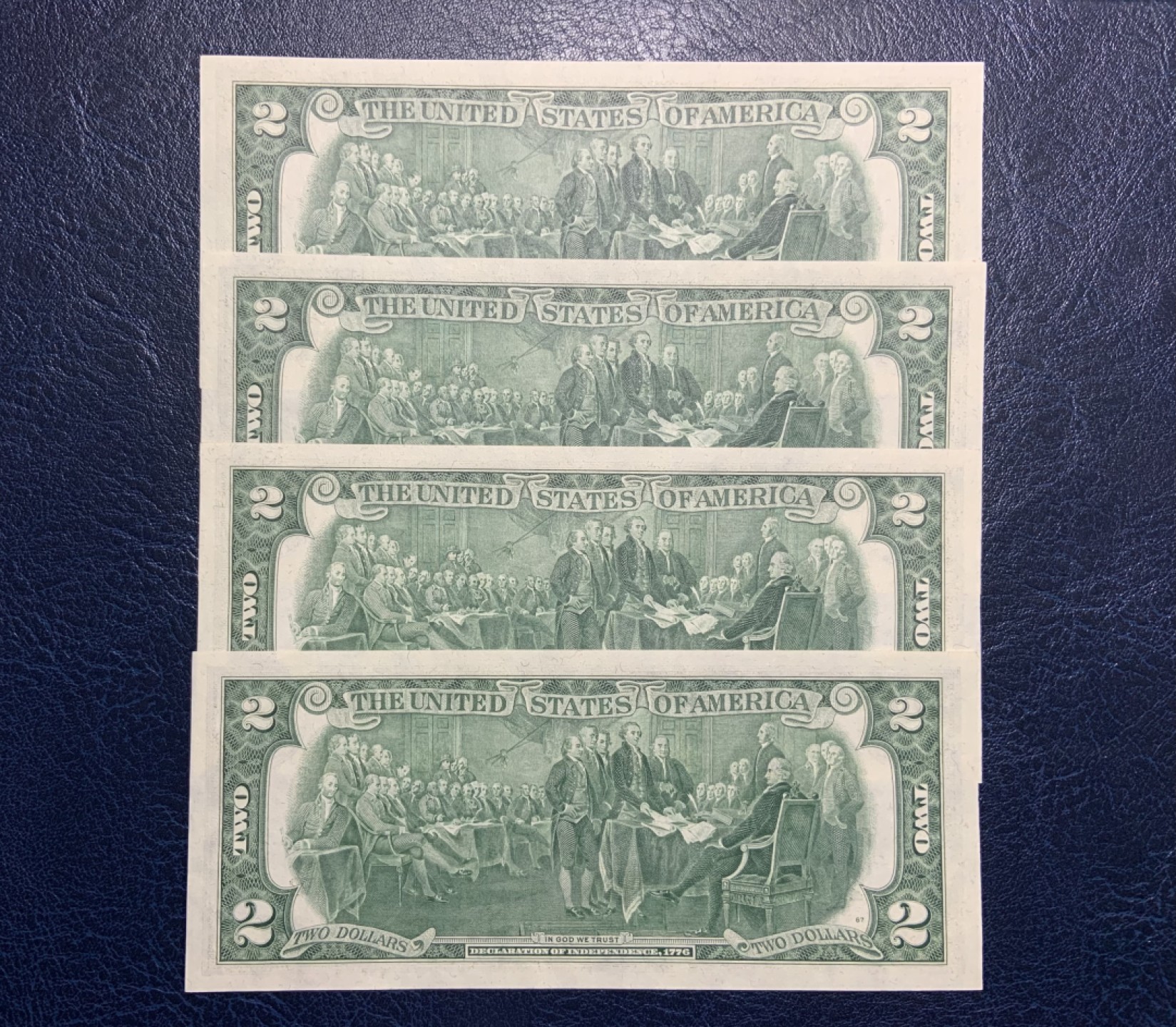 收藏联盟Quantum Auction 第223期拍卖 美国1976年联邦储备券2元四连号 品相全新UNC