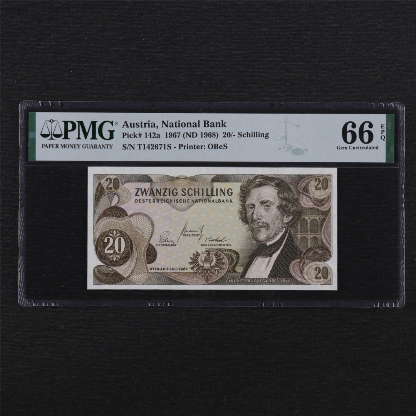 【亘邦集藏】第145期拍卖 1967年 奥地利20先令 PMG 66EPQ 142671