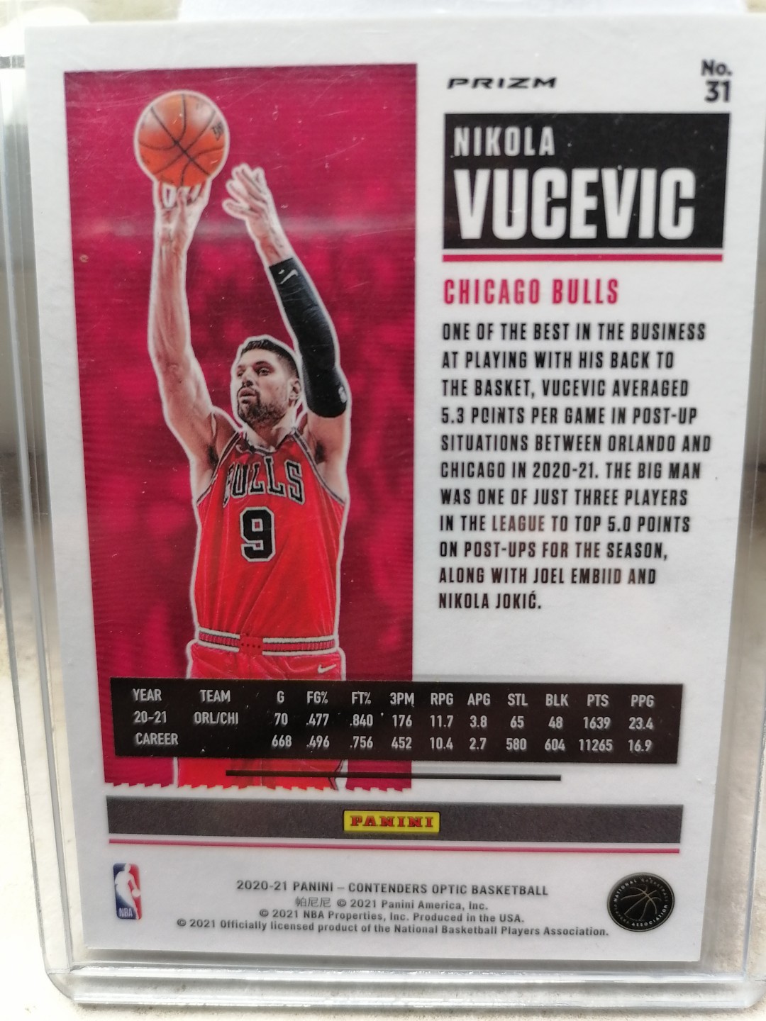 球星卡专场 2020-21PANINI-球票-OP-BASKETBALL-31-奥兰多魔术一尼古拉武切维奇