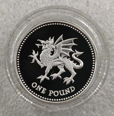 巴斯克收藏第73期 英系原装套币专场 10/11/12号三场连拍 全场包邮 - 英国1995年威尔士红龙1镑银版 原盒 加厚!!!