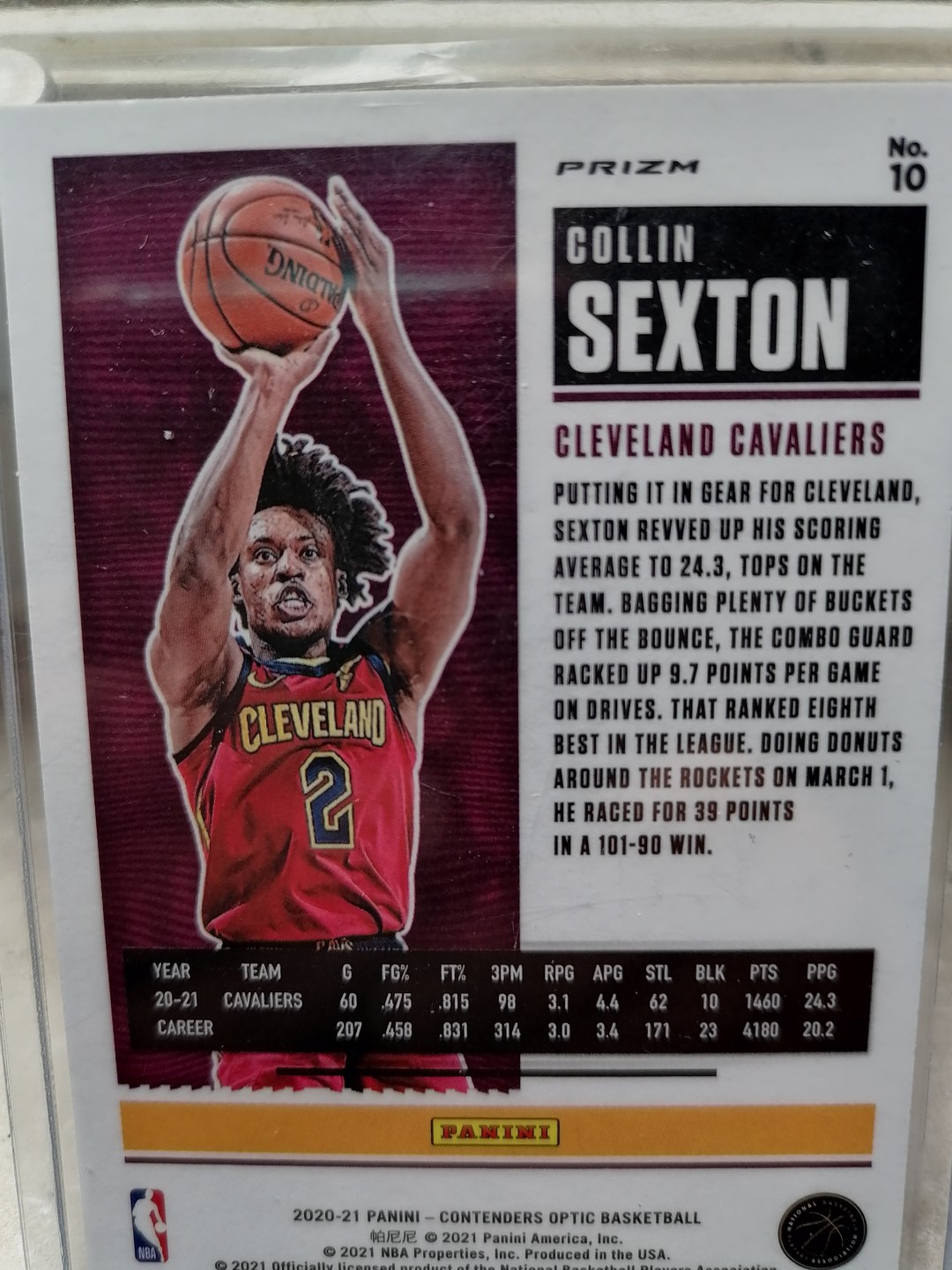 球星卡专场 2020-21-PANINI-球票  OP-BASKETBALL-10-克利夫兰骑士-科林塞克斯顿