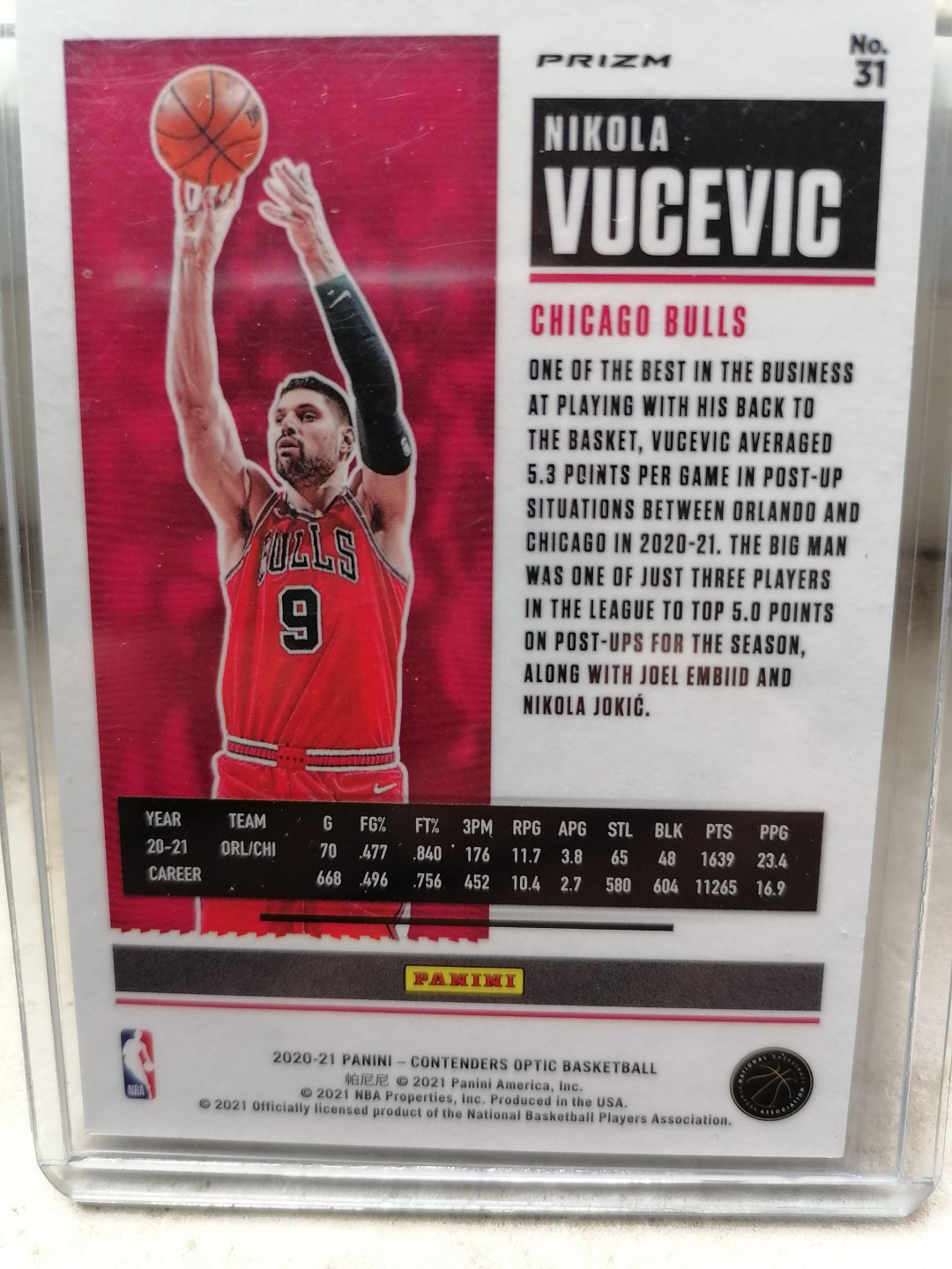 球星卡专场 2020-21PANINI-球票-OP-BASKETBALL-31-奥兰多魔术一尼古拉武切维奇