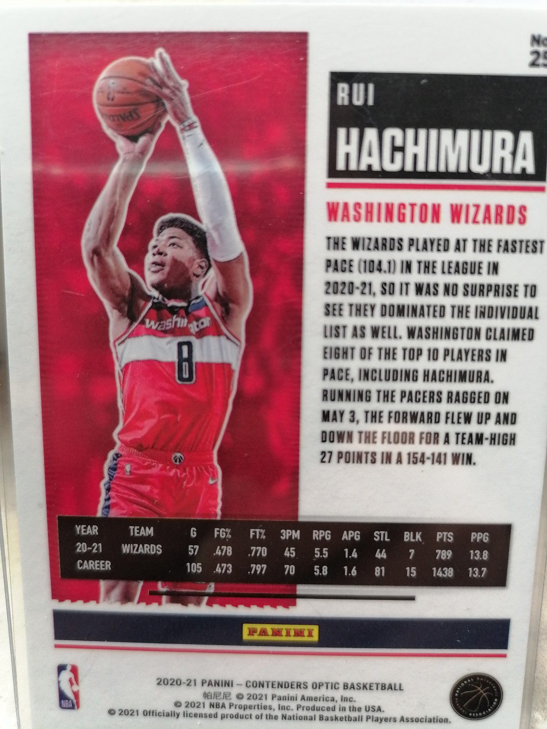 球星卡专场 2020-21PANINI-球票OP-BASKETBALL-25-华盛顿奇才 八村垒