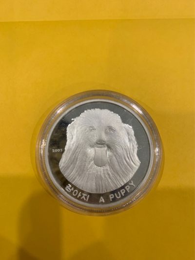 2005 小狗 高浮雕工艺 很丑 但是丑的有特色 背面有划痕 品相一般  朝鲜 1盎司 纯银 - 2005 小狗 高浮雕工艺 很丑 但是丑的有特色 背面有划痕 品相一般  朝鲜 1盎司 纯银