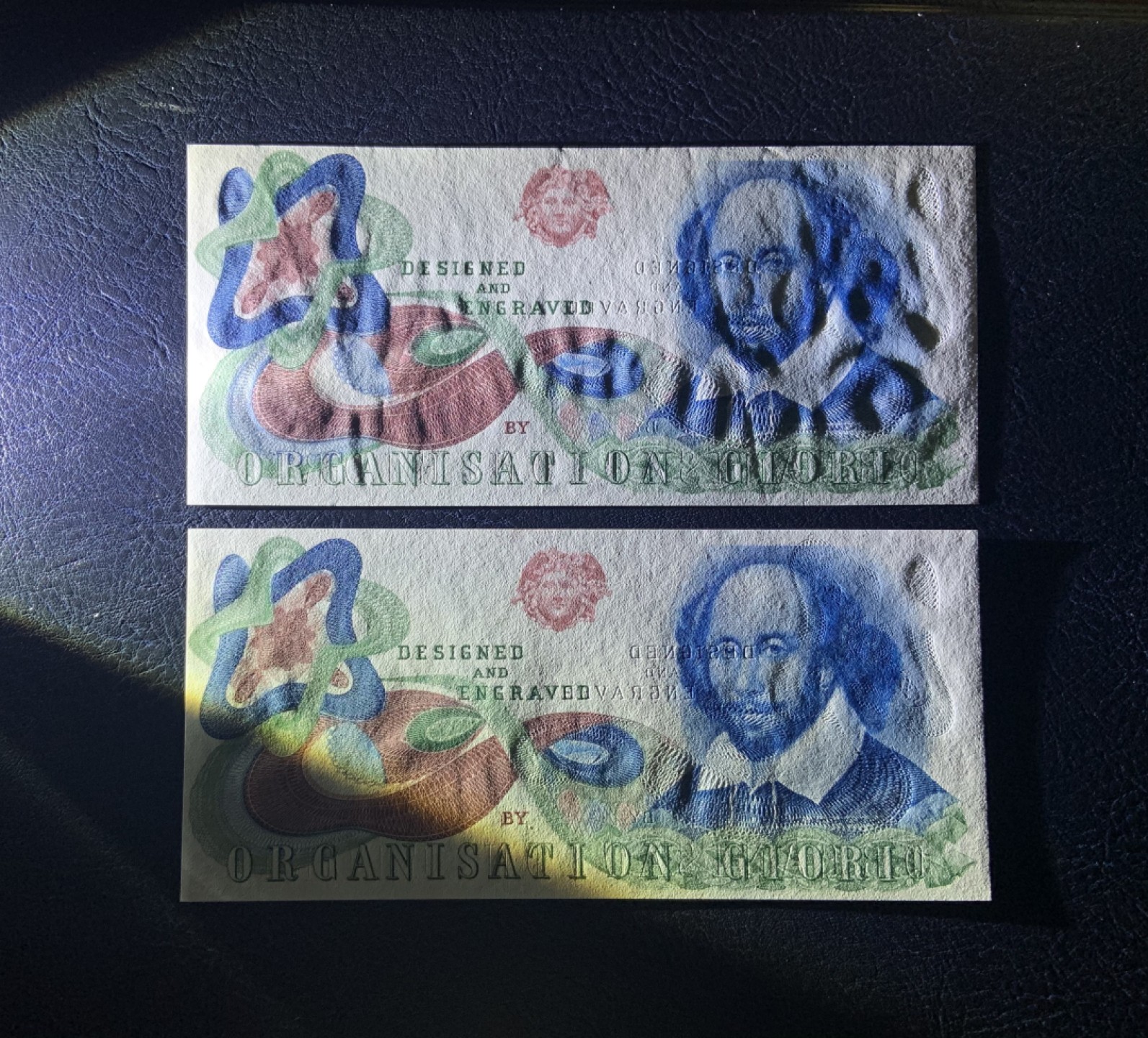 收藏联盟Quantum Auction 第224期拍卖 莎士比亚纪念测试钞 品相AU和UNC 双面雕刻