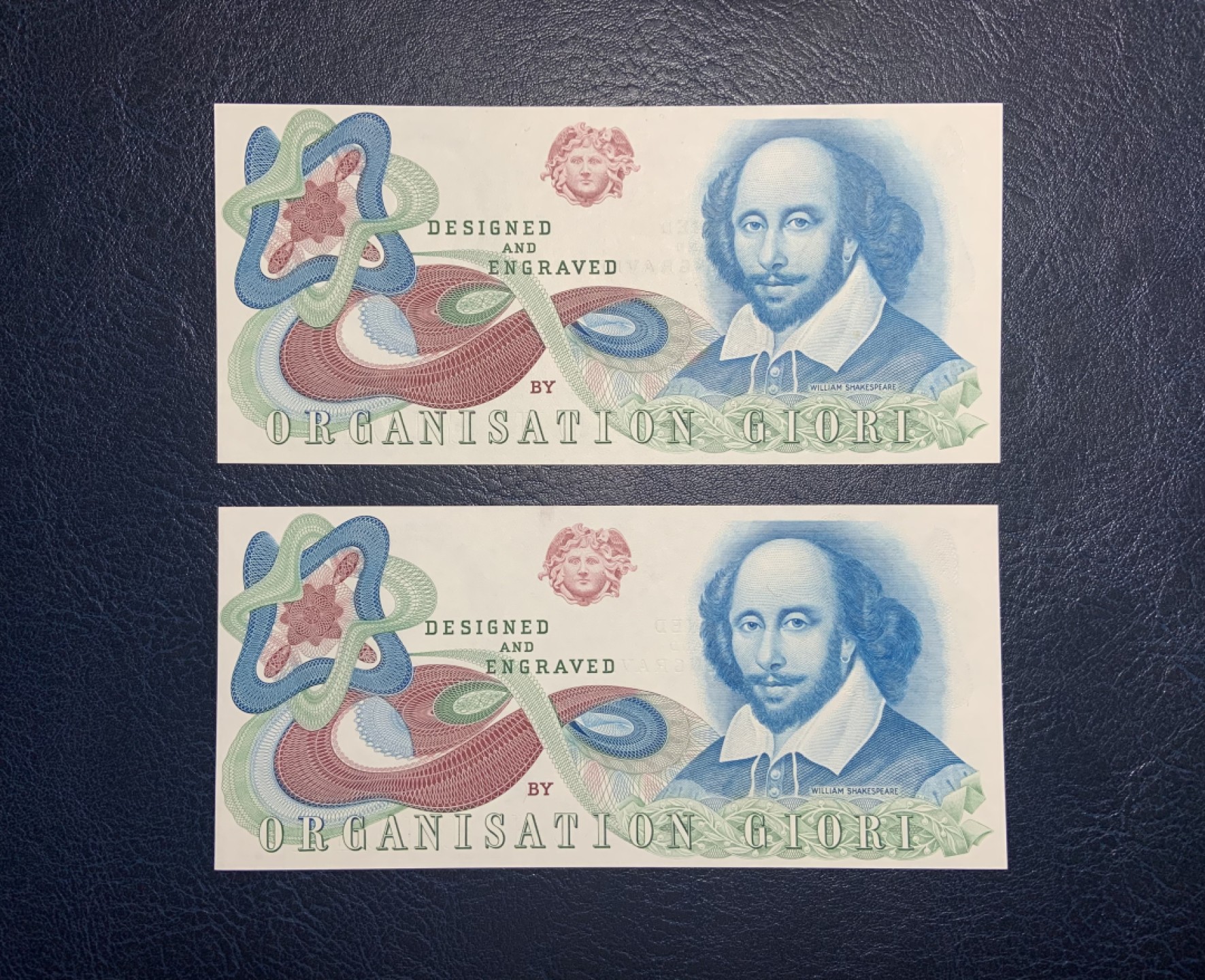 收藏联盟Quantum Auction 第224期拍卖 莎士比亚纪念测试钞 品相AU和UNC 双面雕刻