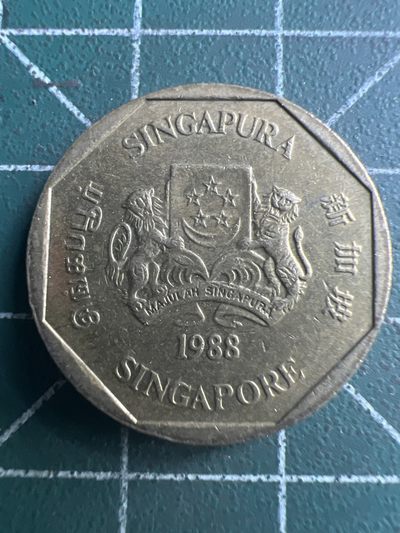 泡泡堂第190期  世界硬币（无押金，无佣金，捡漏，全场20包邮，偏远地区除外） - 新加坡1988年一元