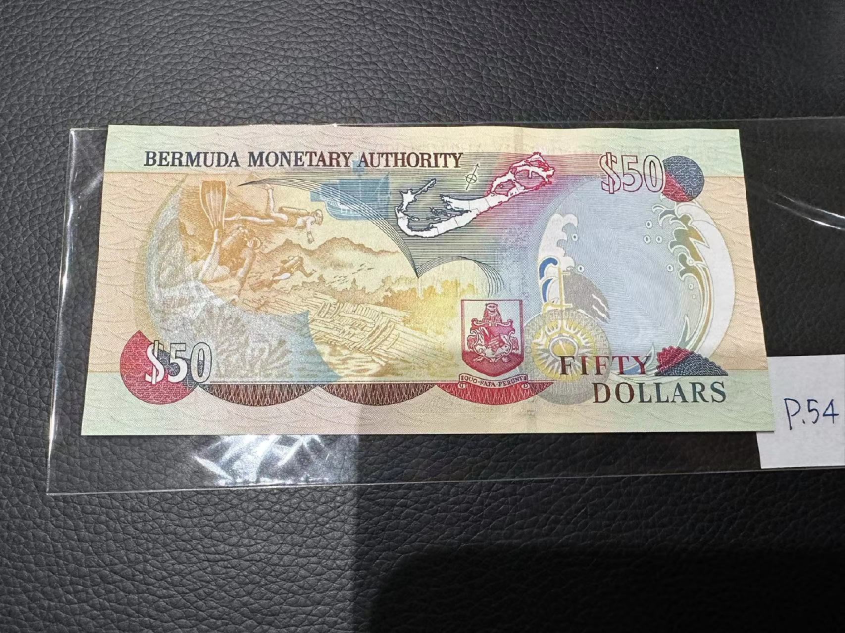 《外钞收藏家》第二百三十期英国女王专场（百慕大与东加勒比） 百慕大2000年50元，610号券	P54 全新UNC