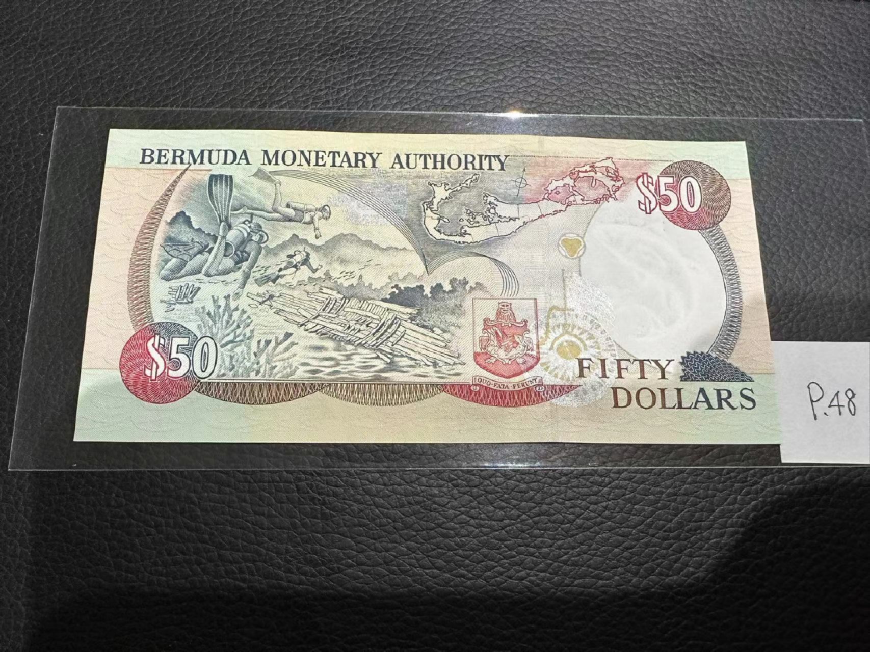 《外钞收藏家》第二百三十期英国女王专场（百慕大与东加勒比） 百慕大1997年50元	P48 全新UNC