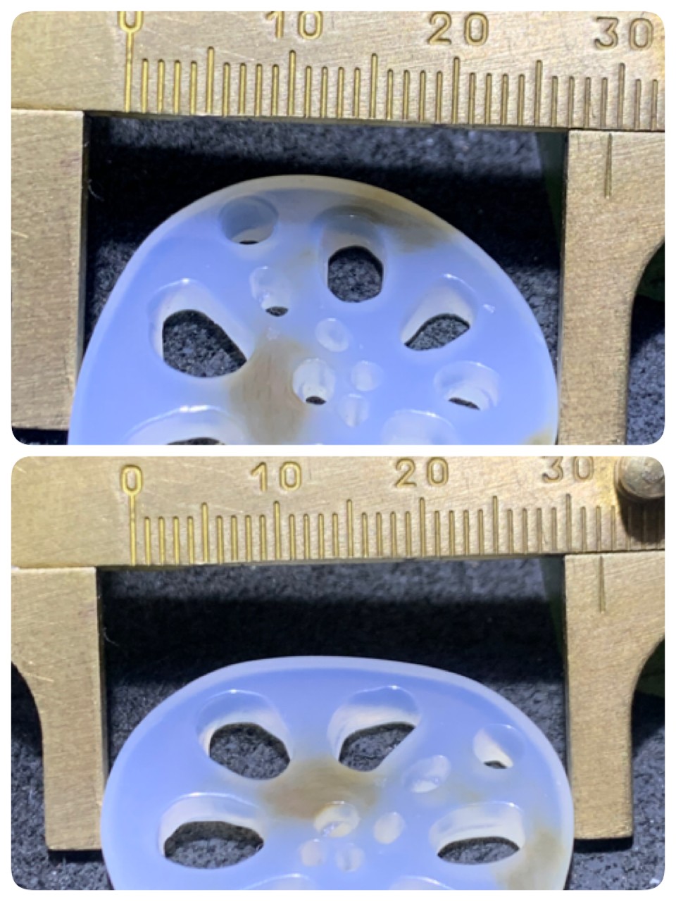 精美冰种俏色马达加斯加海洋玉髓雕刻藕片一个！